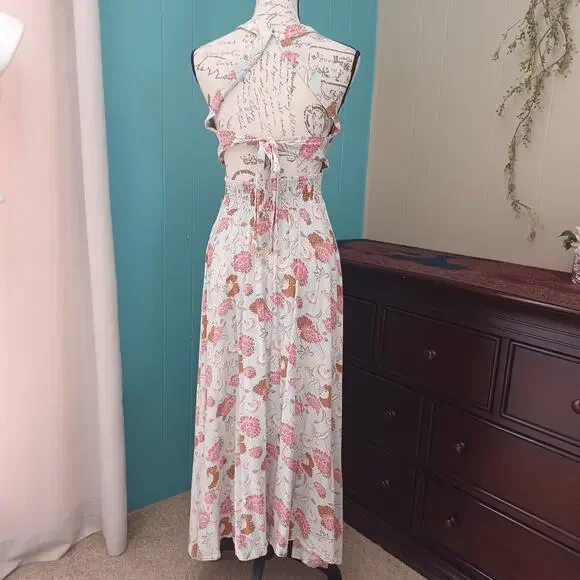 Jaase Endless Summer Floral Sleeveless Halter Maxi Dress Size XS - Picture 3 of 7